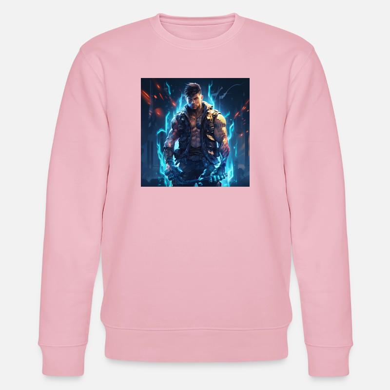 Nebula Ranger Neon Warrior - Stanley/Stella CHANGER Unisex Organic Sweatshirt - cotton pink