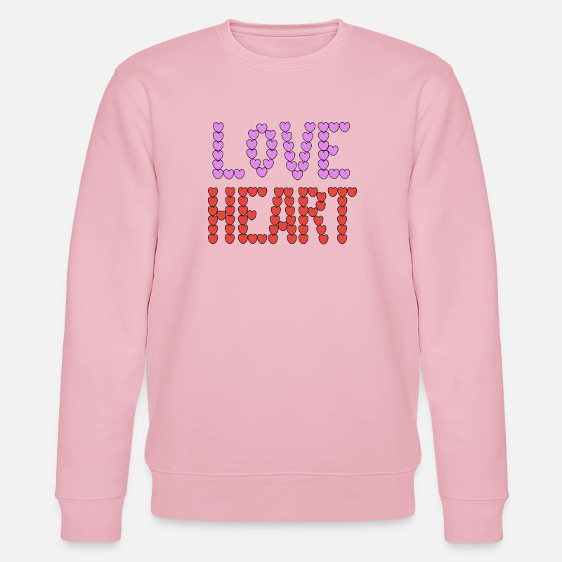 Typographie de Love Heart - Sweat bio CHANGER Stanley/Stella Unisexe - rose pâle
