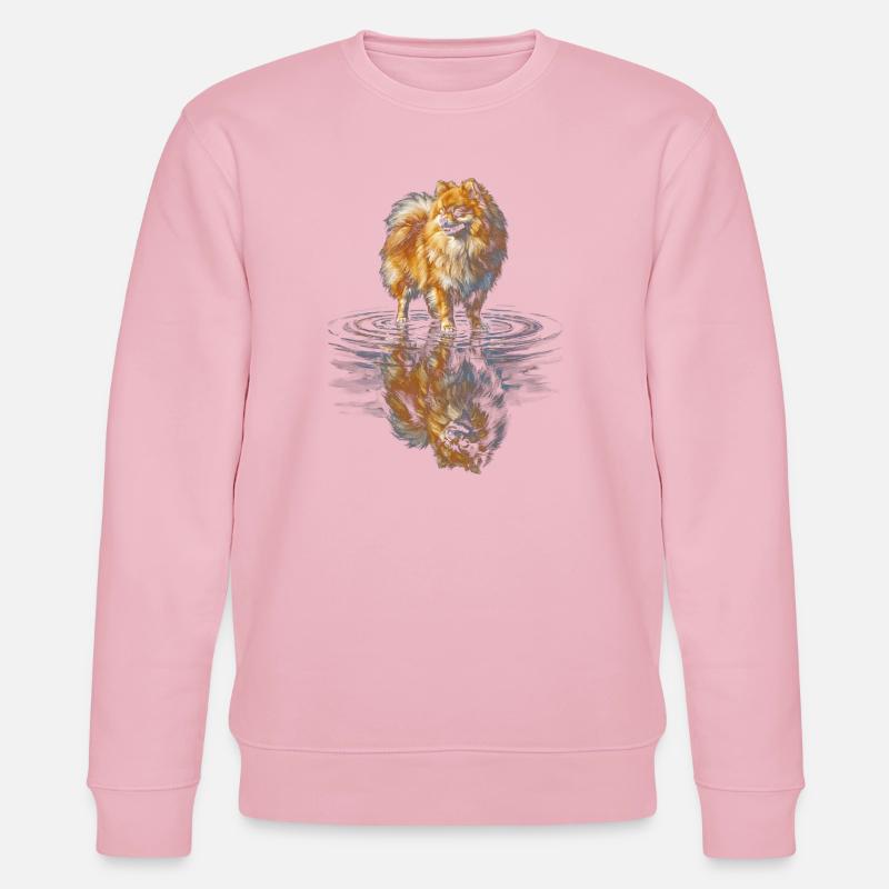 Zwergspitz Wasserreflexion - Stanley/Stella Unisex Bio-Sweatshirt CHANGER - Hellrosa