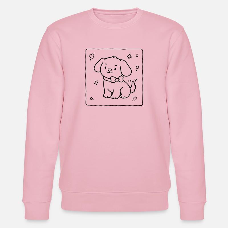 Petit chiot mignon | Lulu Lotus - Sweat bio CHANGER Stanley/Stella Unisexe - rose pâle