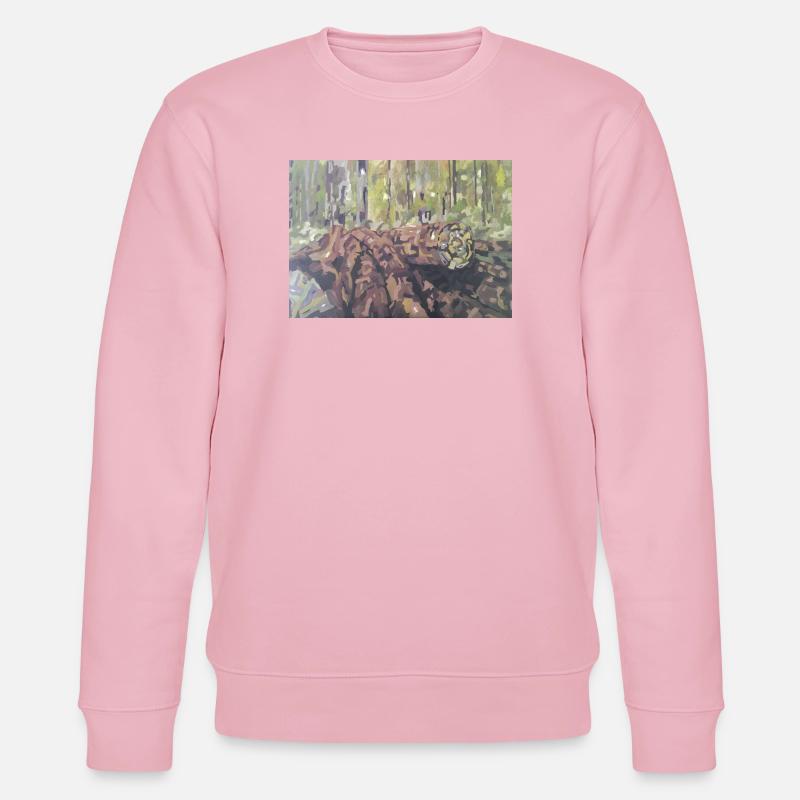 Baumstämme im Wald – eine impressionistische Landschaft - Stanley/Stella Unisex Bio-Sweatshirt CHANGER  - Hellrosa