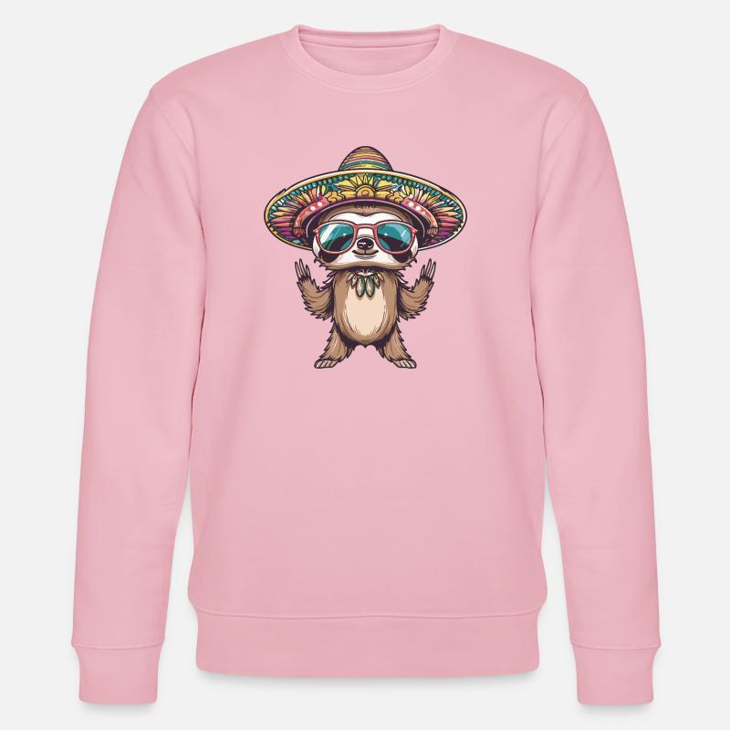 Faultier Lustig Sombrero - Stanley/Stella Unisex Bio-Sweatshirt CHANGER - Hellrosa