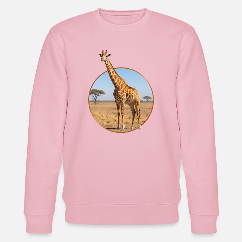 T-Shirt-Design „Giraffe“ - Stanley/Stella Unisex Bio-Sweatshirt CHANGER - Hellrosa