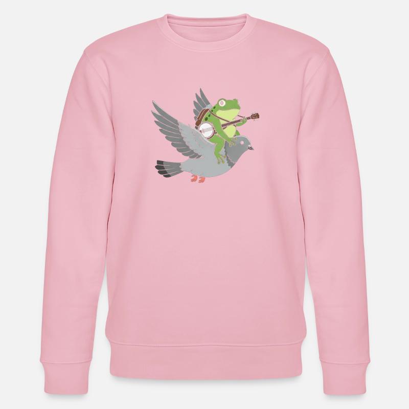 Guitariste grenouille sur Pigeon - Sweat bio CHANGER Stanley/Stella Unisexe - rose pâle