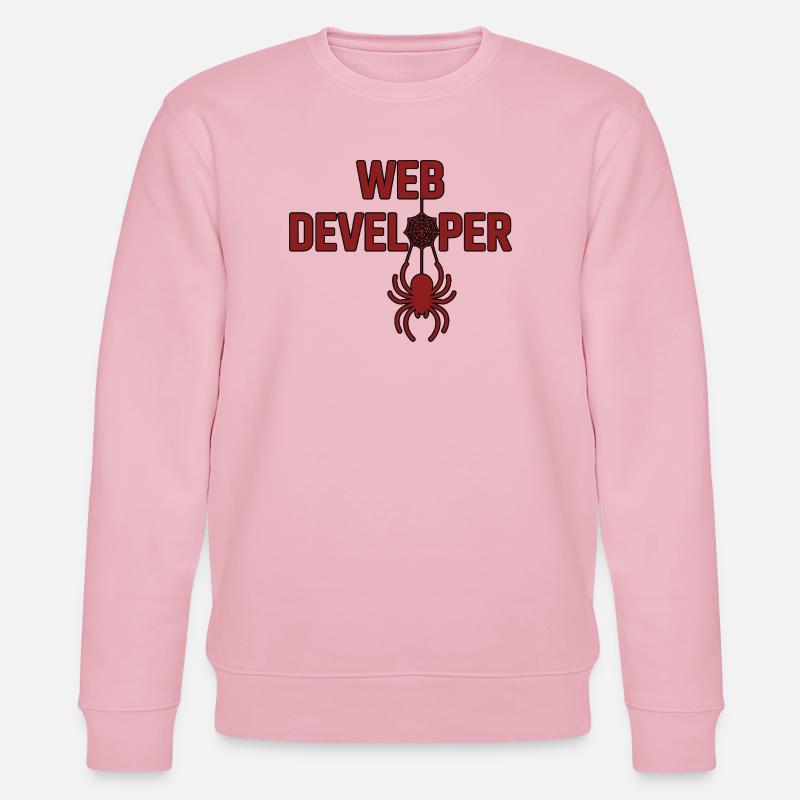 Webentwickler Spinnenlogo Shirt - Stanley/Stella Unisex Bio-Sweatshirt CHANGER - Hellrosa
