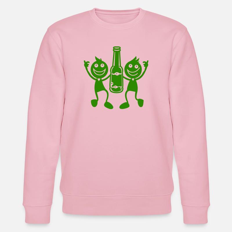 Grünes Duo mit Bierflasche - Stanley/Stella Unisex Bio-Sweatshirt CHANGER  - Hellrosa