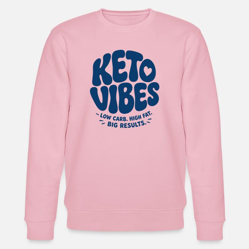 Keto Vibes Low Carb High Fat - Stanley/Stella CHANGER Unisex Organic Sweatshirt - cotton pink