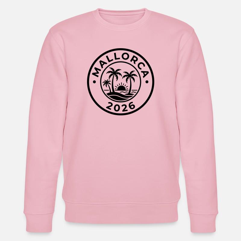 Mallorca 2026 Palmen - Stanley/Stella Unisex Bio-Sweatshirt CHANGER - Hellrosa
