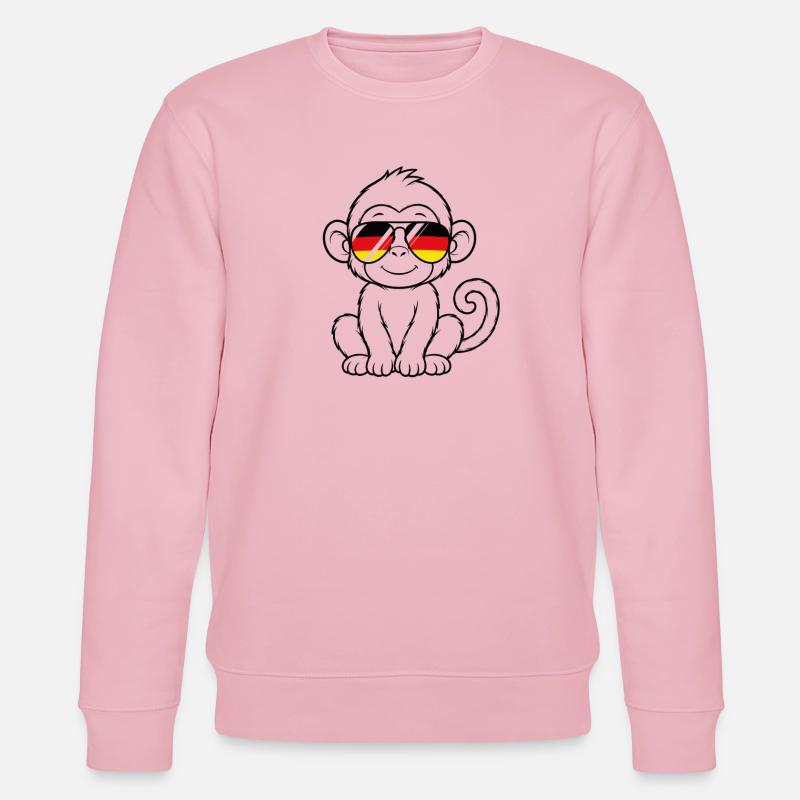 Singe drapeau allemand Singe allemand - Sweat bio CHANGER Stanley/Stella Unisexe - rose pâle