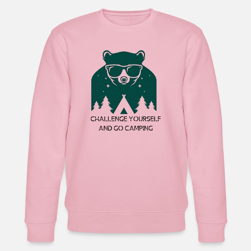 Challenge yourself and go camping - Stanley/Stella CHANGER Unisex Organic Sweatshirt - cotton pink