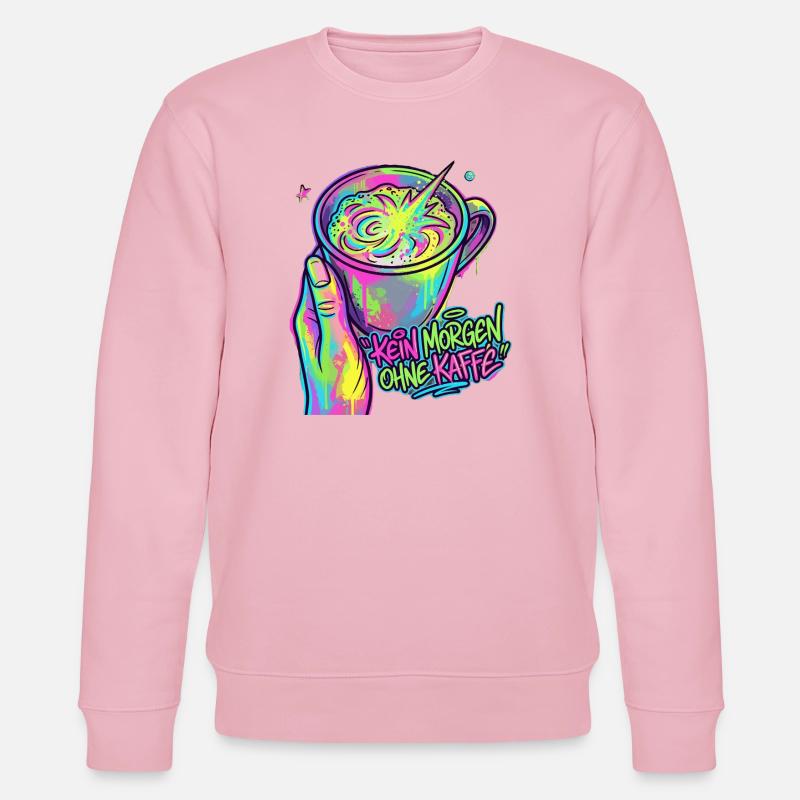 Kaffee Neon Splash – Morgenkick - Stanley/Stella Unisex Bio-Sweatshirt CHANGER  - Hellrosa