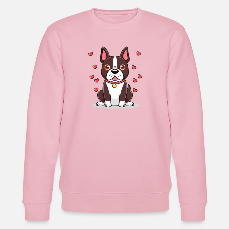 Boston Terrier (bande dessinée) - Sweat bio CHANGER Stanley/Stella Unisexe - rose pâle