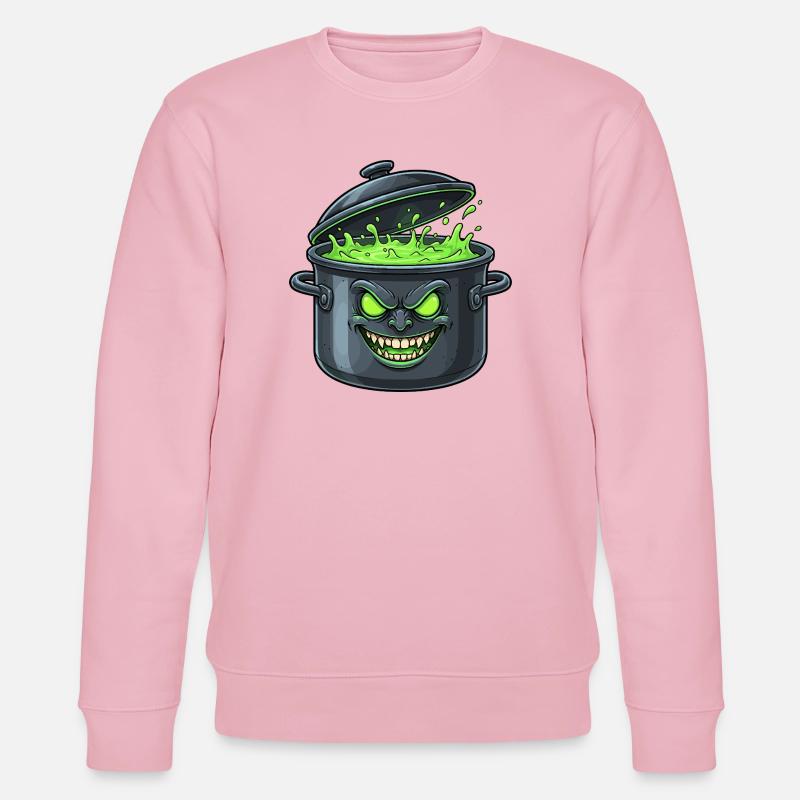 Spooky Green Pot Magic - Stanley/Stella CHANGER Unisex Organic Sweatshirt - cotton pink