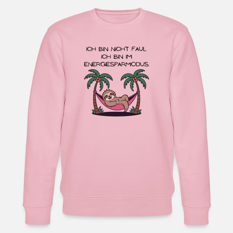 Faultier in Palmen-Hängematte - Stanley/Stella Unisex Bio-Sweatshirt CHANGER  - Hellrosa