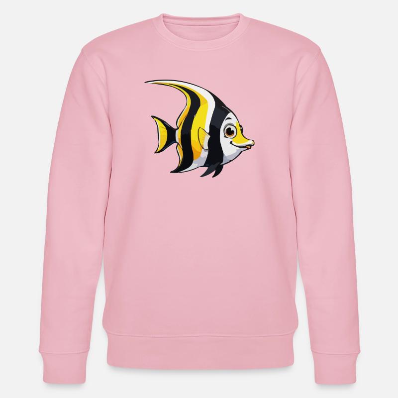 Tropischer Fisch Comic - Stanley/Stella Unisex Bio-Sweatshirt CHANGER - Hellrosa