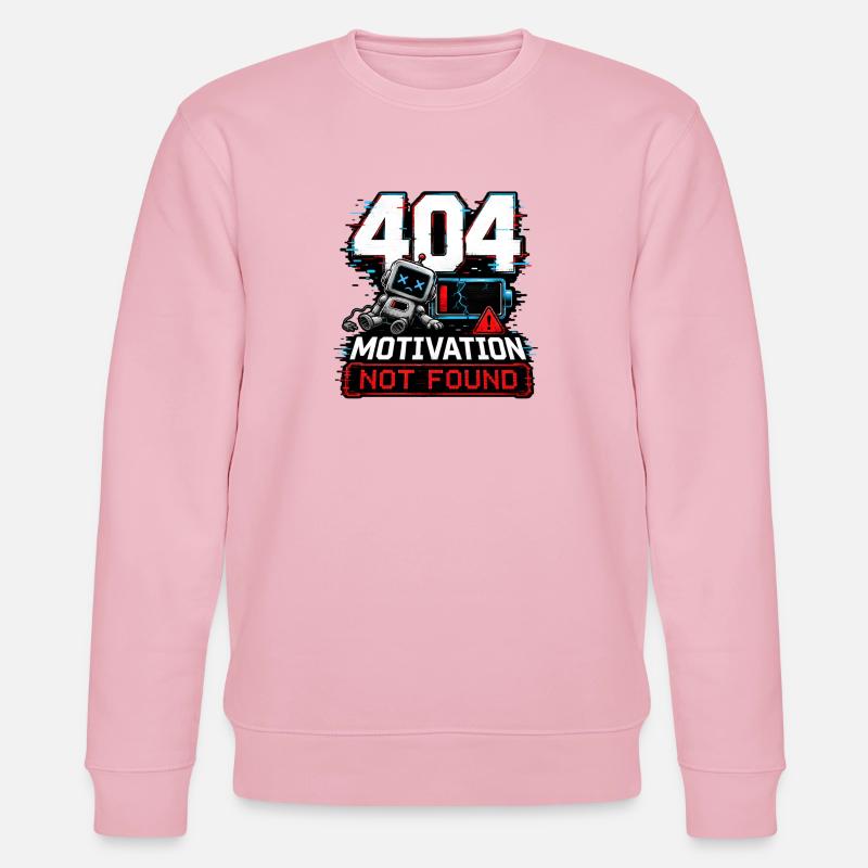 404 Motivation Not Found Roboter - Stanley/Stella Unisex Bio-Sweatshirt CHANGER  - Hellrosa