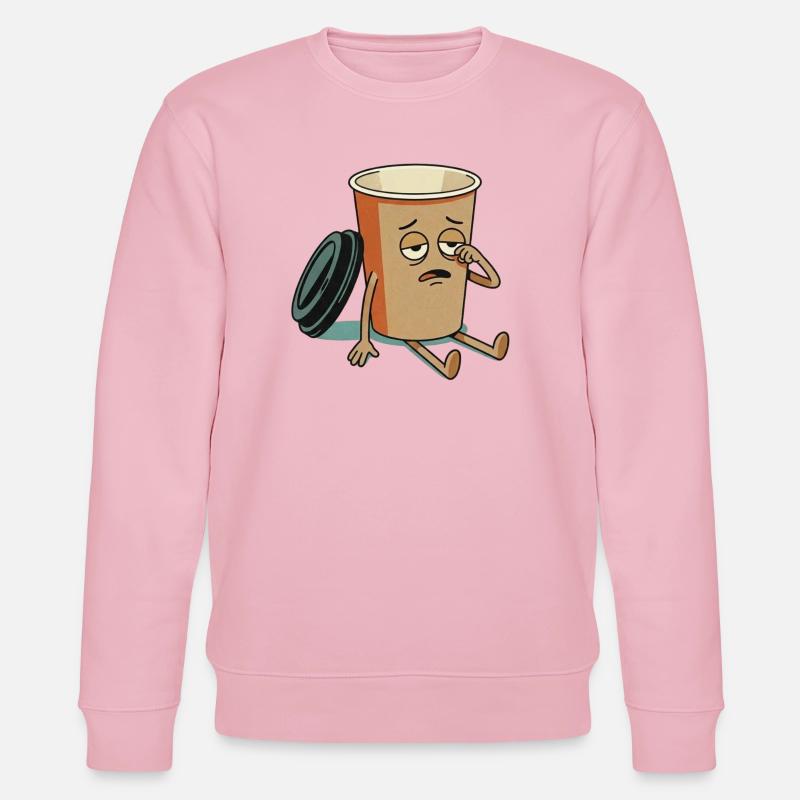 Exhausted Coffee Cup Figure - Stanley/Stella CHANGER Unisex Organic Sweatshirt - cotton pink