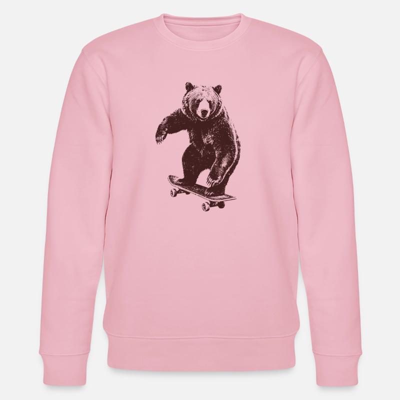 Skating Bär - Stanley/Stella Unisex Bio-Sweatshirt CHANGER  - Hellrosa