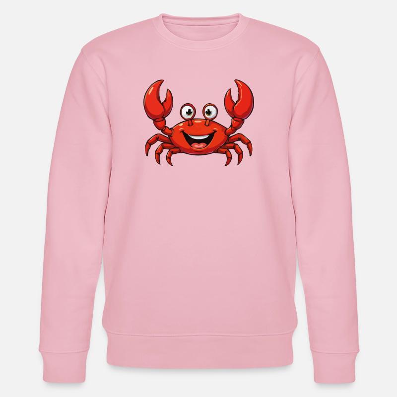 Fröhliche rote Krabbe Cartoon - Stanley/Stella Unisex Bio-Sweatshirt CHANGER  - Hellrosa