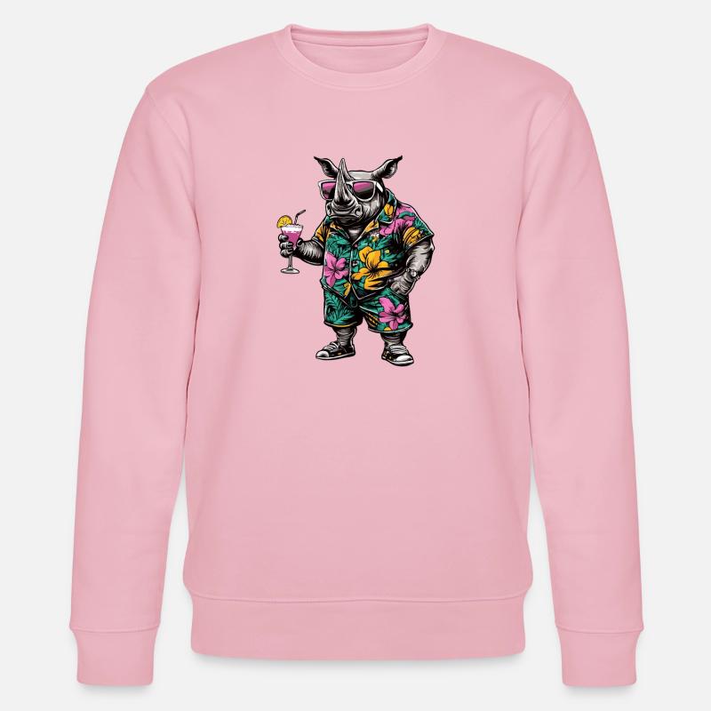 Rhino Comic Summer - Stanley/Stella CHANGER Unisex Organic Sweatshirt - cotton pink