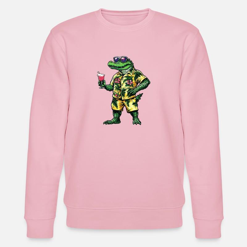 Alligator Comic Sommer - Stanley/Stella Unisex Bio-Sweatshirt CHANGER - Hellrosa