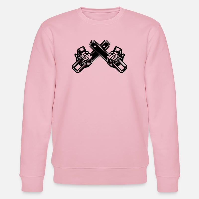 Crossed Chainsaws - Stanley/Stella CHANGER Unisex Organic Sweatshirt - cotton pink