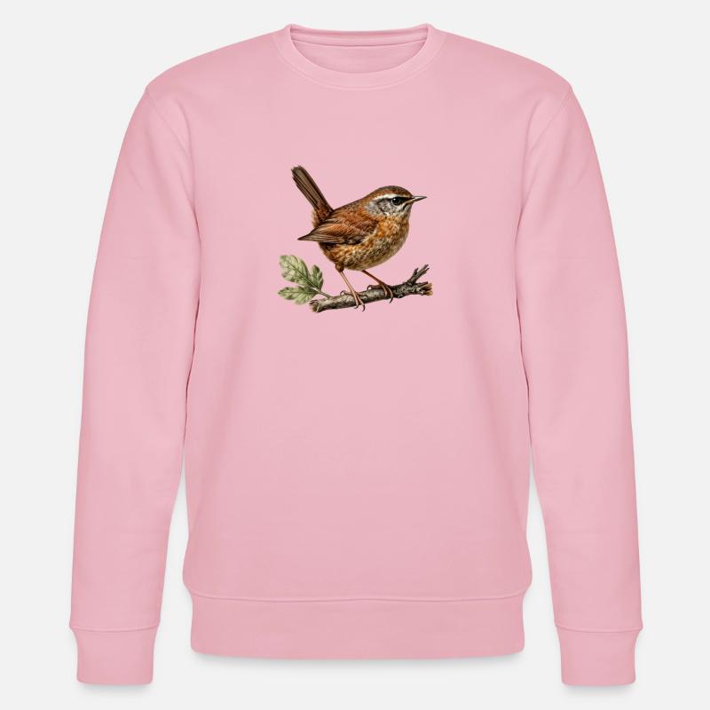 Troglodyte mignon — Illustration ornithologique - Sweat bio CHANGER Stanley/Stella Unisexe - rose pâle
