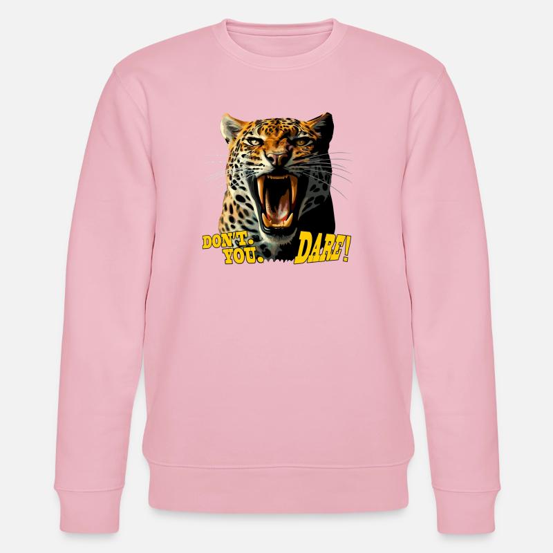 Leopard Roaring attack - Don't You Dare - Stanley/Stella CHANGER Unisex Organic Sweatshirt - cotton pink