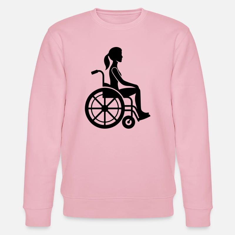 Frau im Rollstuhl - Stanley/Stella Unisex Bio-Sweatshirt CHANGER  - Hellrosa