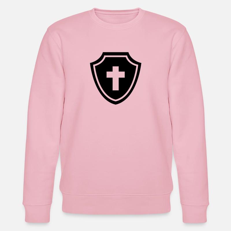 Bouclier d’Armure de Dieu - Sweat bio CHANGER Stanley/Stella Unisexe - rose pâle