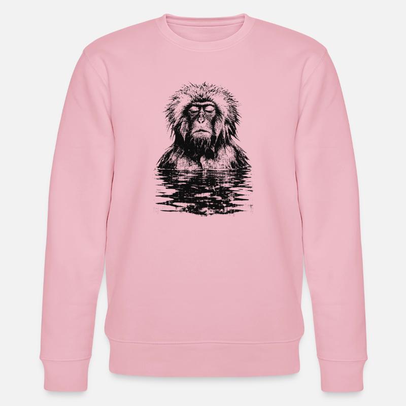 Onsen Macaque Monkey - Sweat bio CHANGER Stanley/Stella Unisexe - rose pâle