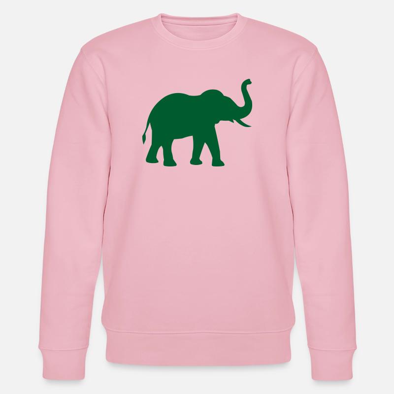 Elefanten Silhouette in Grün - Stanley/Stella Unisex Bio-Sweatshirt CHANGER - Hellrosa
