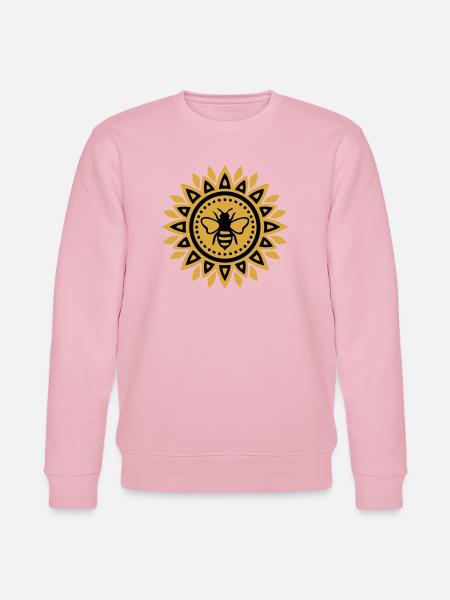 Mandala Bee Boho Yoga Beekeeping Bees - Stanley/Stella CHANGER Unisex Organic Sweatshirt - cotton pink