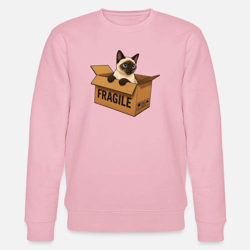 Katze Siam - Stanley/Stella Unisex Bio-Sweatshirt CHANGER  - Hellrosa