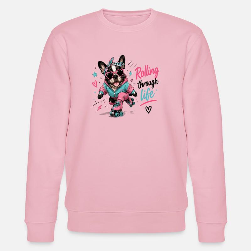 Rolling Dog – Joie de vivre - Sweat bio CHANGER Stanley/Stella Unisexe - rose pâle
