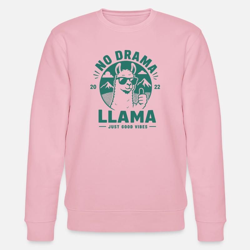 No Drama Llama - Stanley/Stella Unisex Bio-Sweatshirt CHANGER - Hellrosa