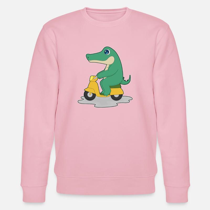 Krokodil Motorroller - Stanley/Stella Unisex Bio-Sweatshirt CHANGER - Hellrosa