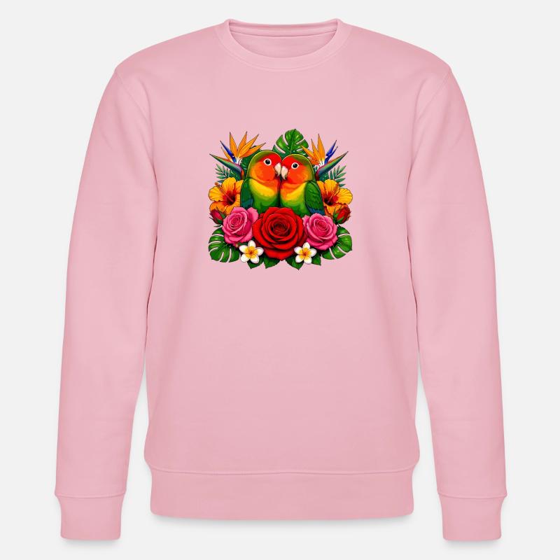 Tourtereaux dans un paradis tropical - Sweat bio CHANGER Stanley/Stella Unisexe - rose pâle