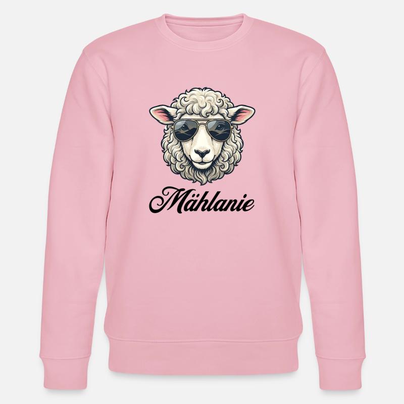 Mählanie Sheep with Sunglasses - Stanley/Stella CHANGER Unisex Organic Sweatshirt - cotton pink