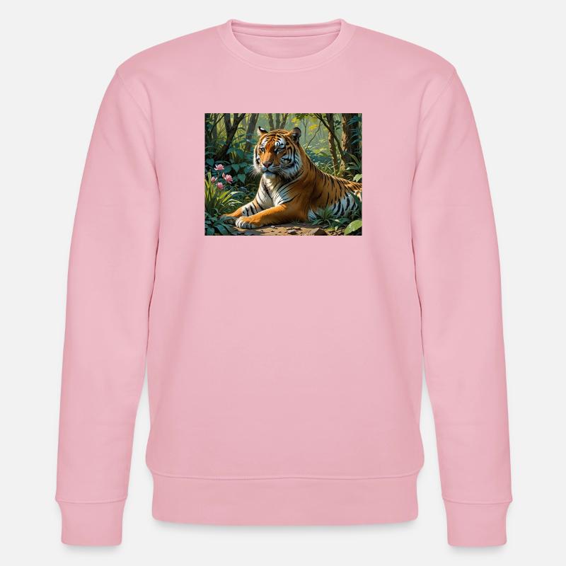 Jungle Tiger - Stanley/Stella CHANGER Unisex Organic Sweatshirt - cotton pink