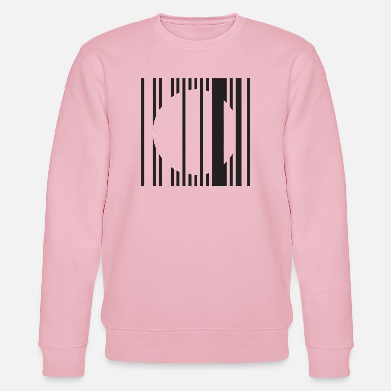 Barred Circle Minimalism - Stanley/Stella CHANGER Unisex Organic Sweatshirt - cotton pink