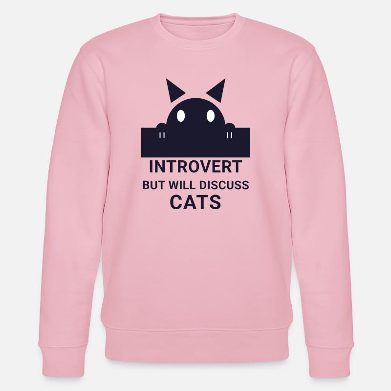 Introvertierter wird über Katzen sprechen - Stanley/Stella Unisex Bio-Sweatshirt CHANGER  - Hellrosa