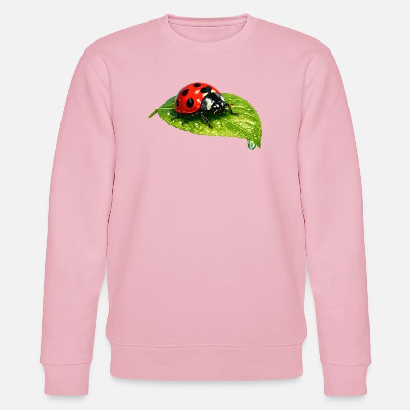 Marienkäfer auf Blatt - Stanley/Stella Unisex Bio-Sweatshirt CHANGER  - Hellrosa