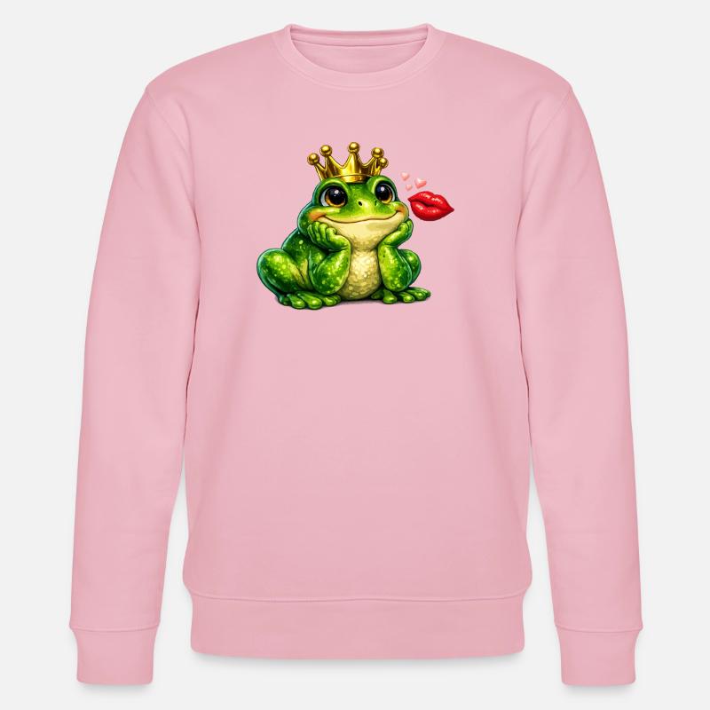 Kronfrosch-Kuss-Design - Stanley/Stella Unisex Bio-Sweatshirt CHANGER  - Hellrosa