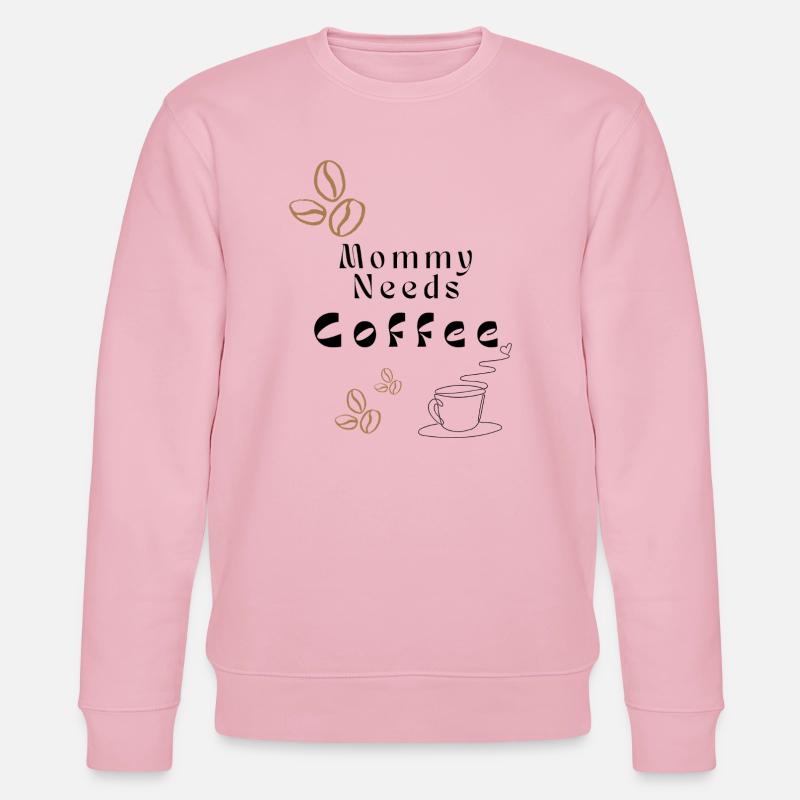 Coffee Beans Minimal Pattern - Stanley/Stella CHANGER Unisex Organic Sweatshirt - cotton pink