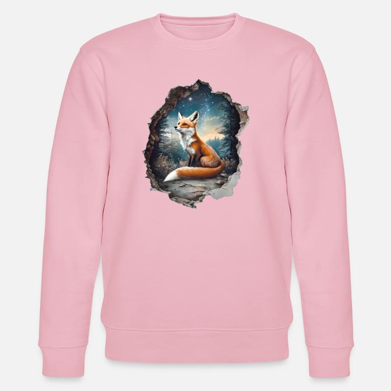 Fox Star Forest - Stanley/Stella CHANGER Unisex Organic Sweatshirt - cotton pink