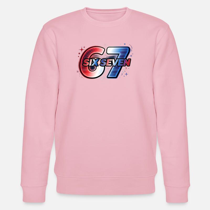 67 Neon – Rotes Blaues Sternen-Design - Stanley/Stella Unisex Bio-Sweatshirt CHANGER  - Hellrosa