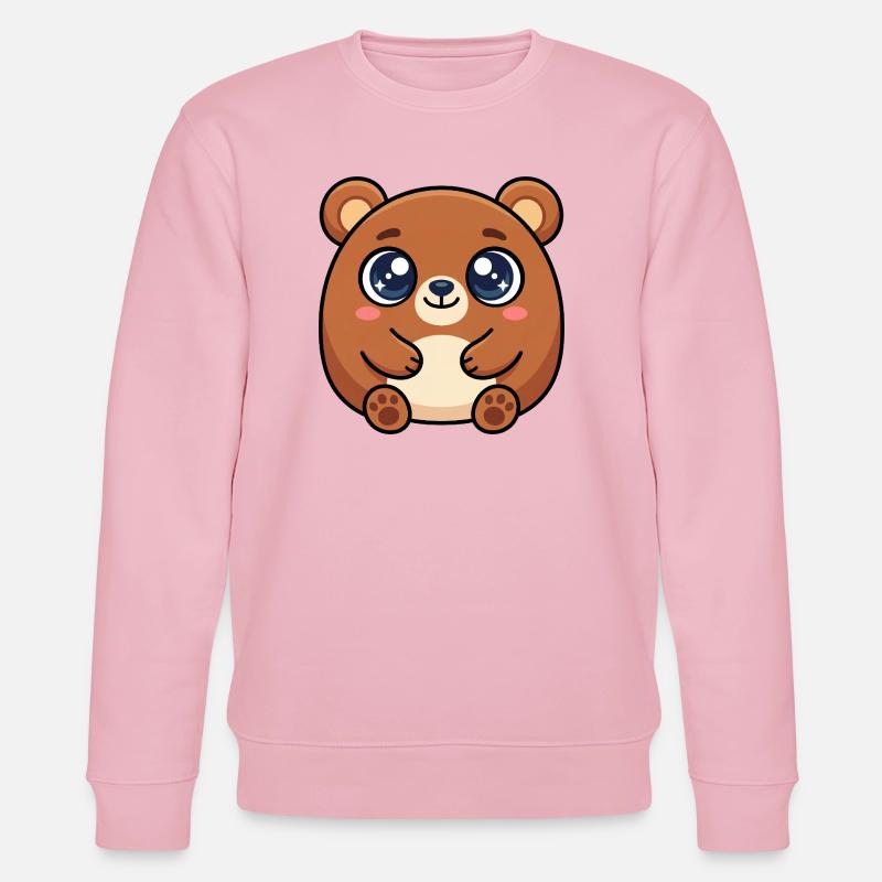 Kuschelbär mit großen funkelnden Augen - Stanley/Stella Unisex Bio-Sweatshirt CHANGER - Hellrosa