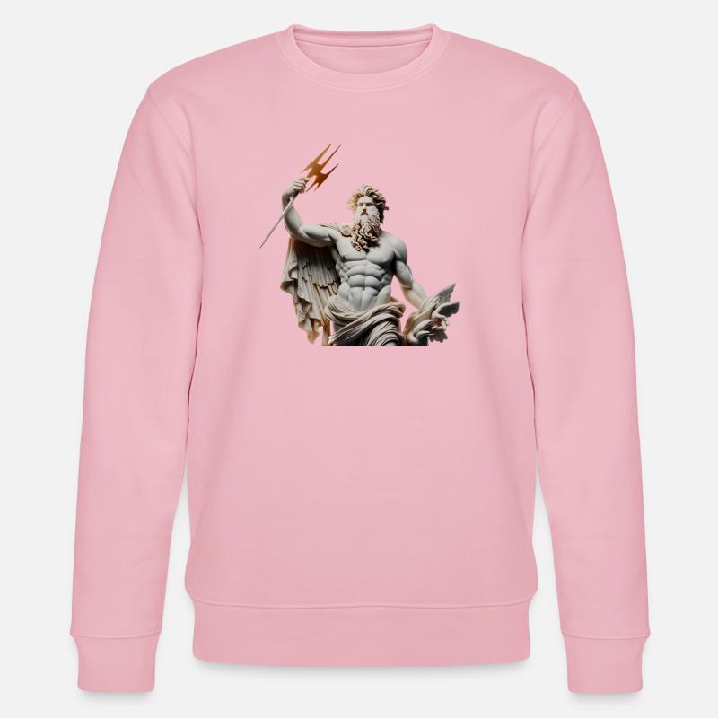 Zeus Donnergott Statue - Stanley/Stella Unisex Bio-Sweatshirt CHANGER  - Hellrosa