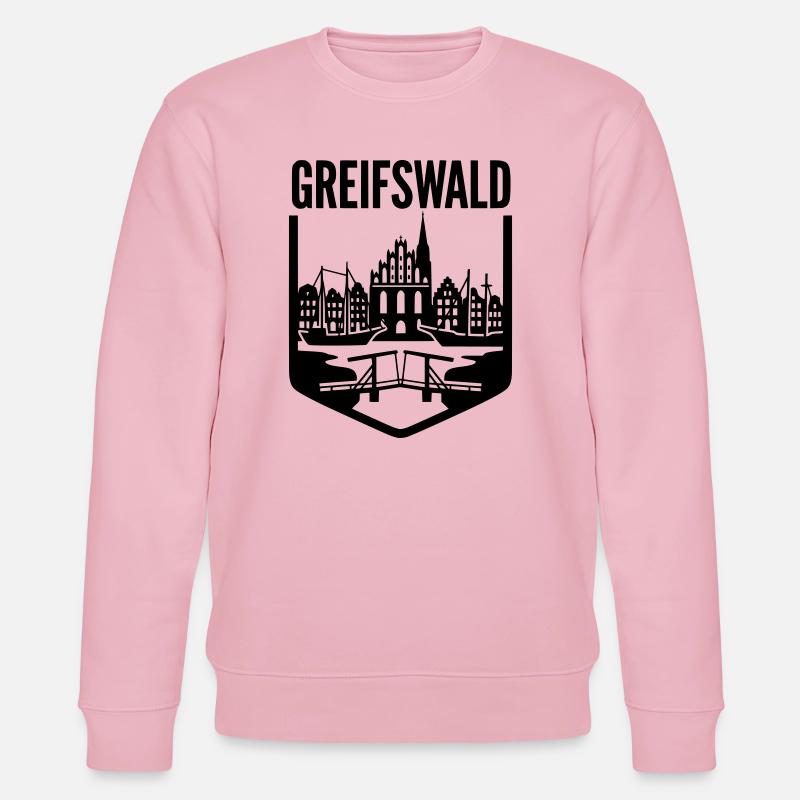 Greifswald Silhouette Wahrzeichen - Stanley/Stella Unisex Bio-Sweatshirt CHANGER  - Hellrosa